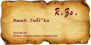 Rauch Zsóka névjegykártya